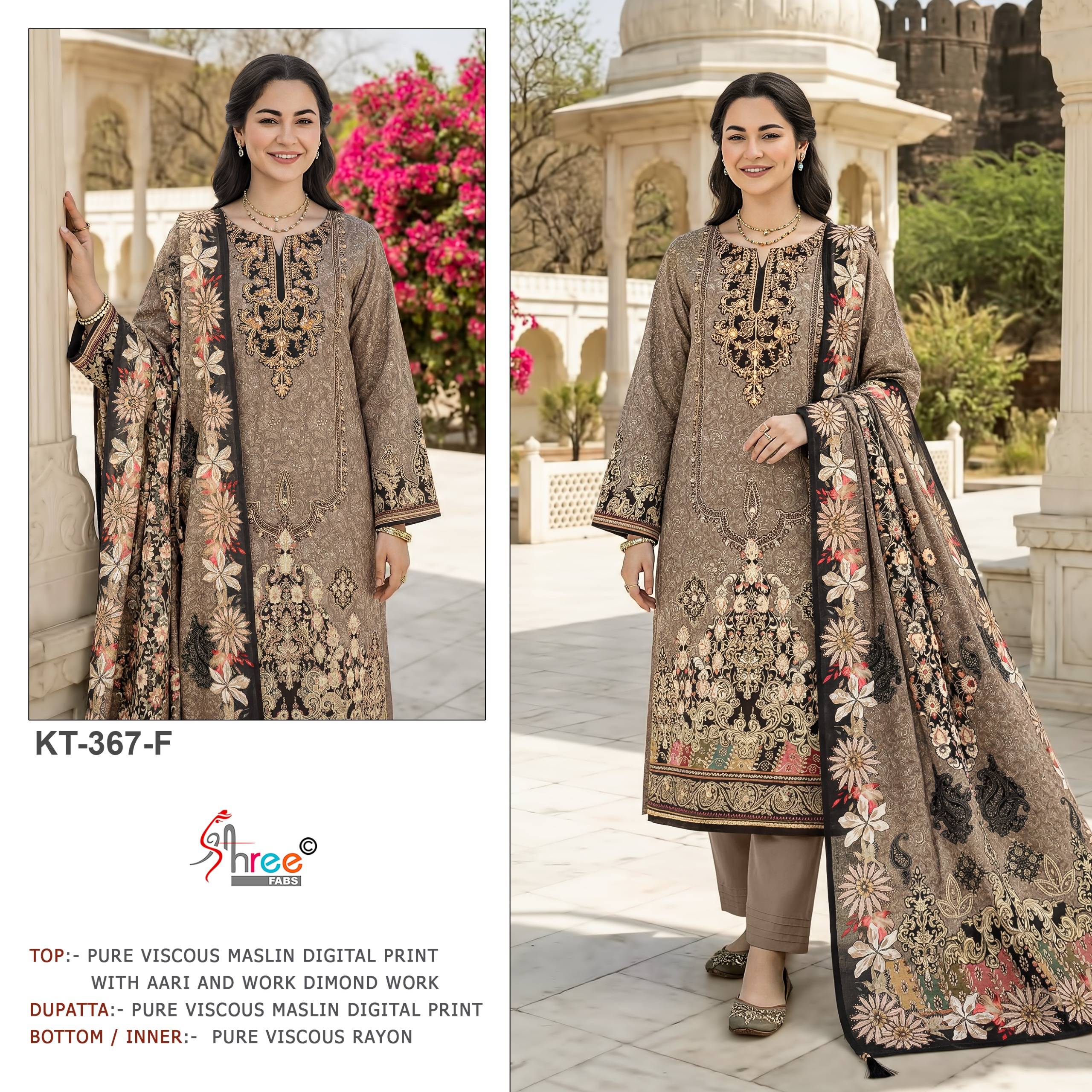 KT - 381 BY SHREE FABS Indian Traditional casual wear Pakistani Pure Viscous Maslin dresses At Wholesale Price